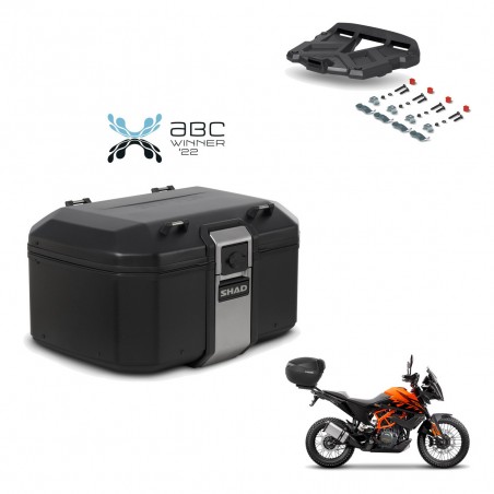 SHAD Baul trasero + soporte montaje parrilla TR55 TERRA BLACK EDITION KIT-455359