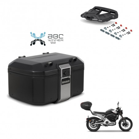 SHAD Baul trasero + soporte montaje parrilla TR55 TERRA BLACK EDITION KIT-455365