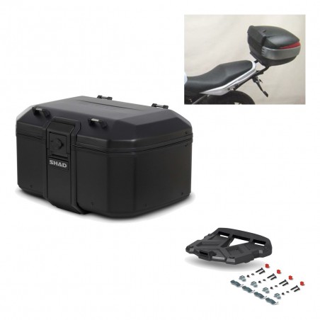 SHAD Baul trasero + parrilla soporte montaje TR55 TERRA PURE BLACK KIT-455401