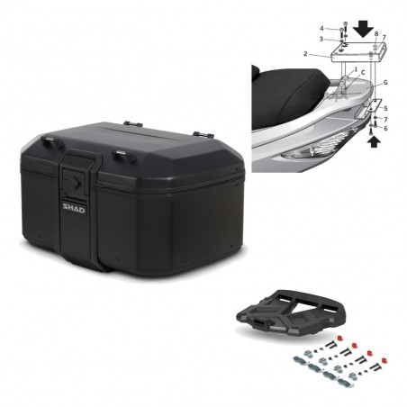 SHAD Rear trunk + grill mounting bracket TR55 TERRA PURE BLACK KIT-455413