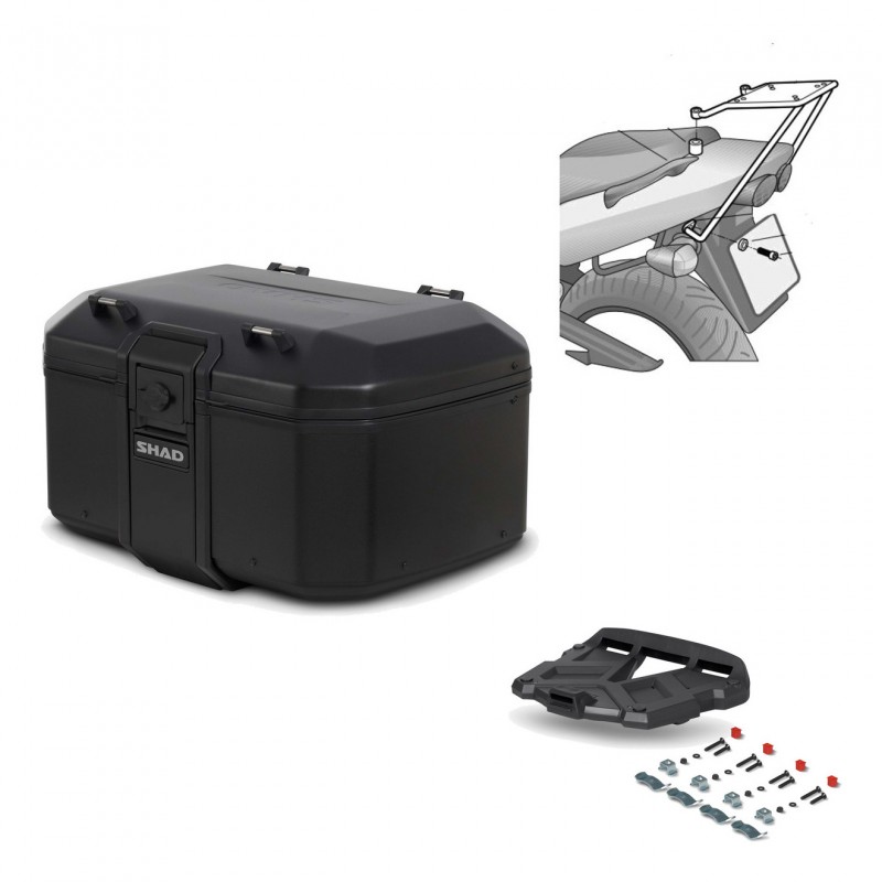 SHAD Baul trasero + parrilla soporte montaje TR55 TERRA PURE BLACK KIT-455419