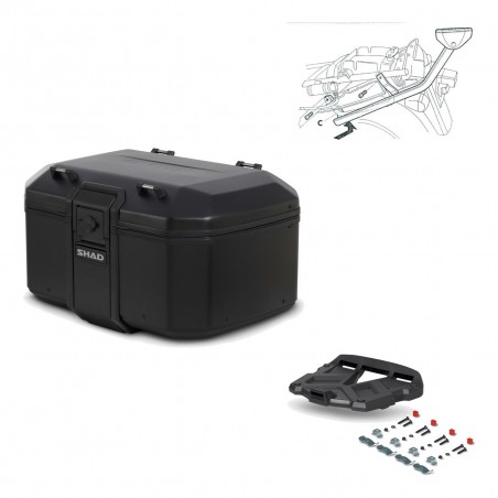 SHAD Baul trasero + parrilla soporte montaje TR55 TERRA PURE BLACK KIT-455437