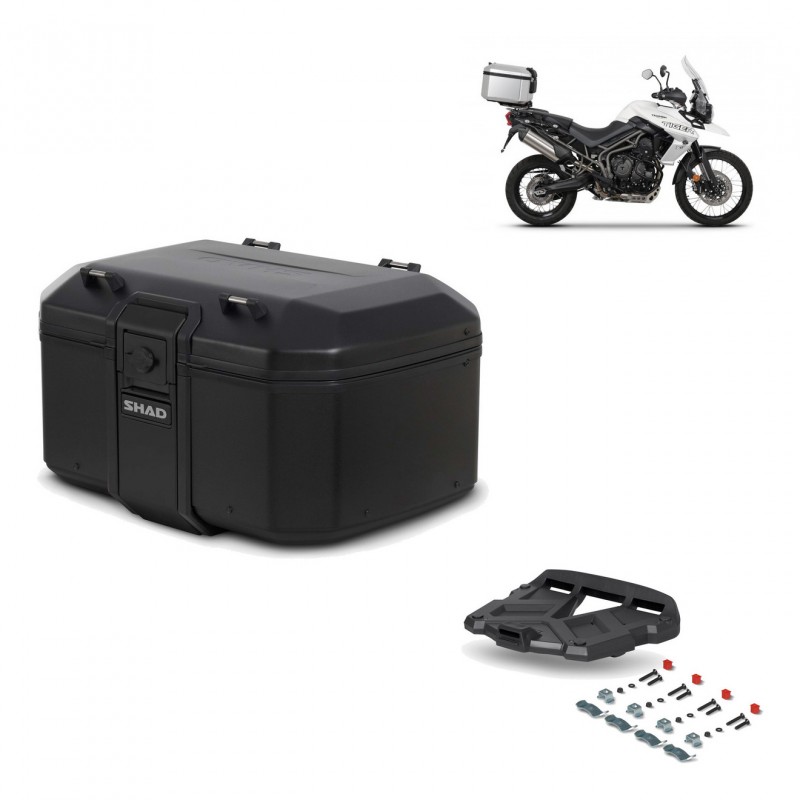 SHAD Baul trasero + parrilla soporte montaje TR55 TERRA PURE BLACK KIT-455455