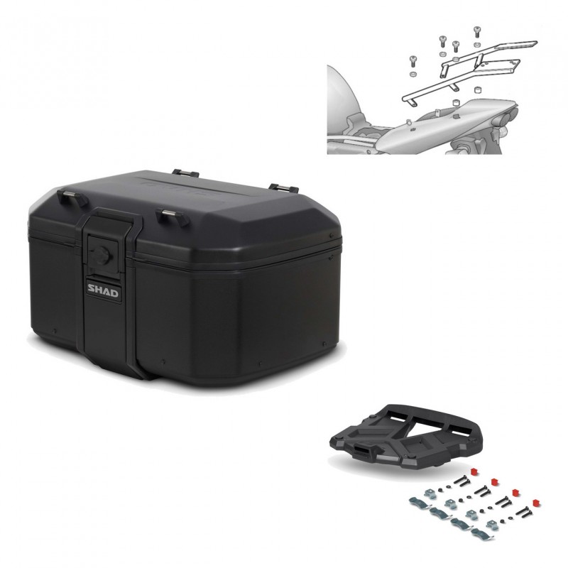 SHAD Baul trasero + parrilla soporte montaje TR55 TERRA PURE BLACK KIT-455475