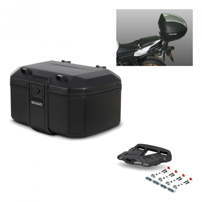 SHAD Baul trasero + parrilla soporte montaje TR55 TERRA PURE BLACK KIT-455477