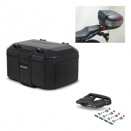 SHAD Baul trasero + parrilla soporte montaje TR55 TERRA PURE BLACK KIT-455495