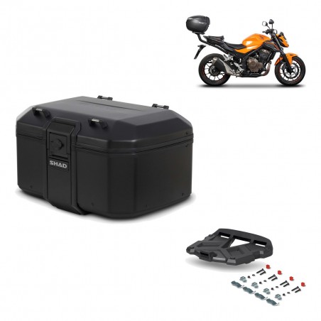 SHAD Baul trasero + parrilla soporte montaje TR55 TERRA PURE BLACK KIT-455537