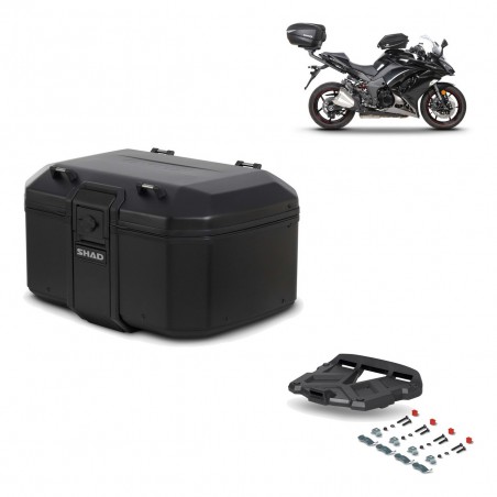 SHAD Baul trasero + parrilla soporte montaje TR55 TERRA PURE BLACK KIT-455615