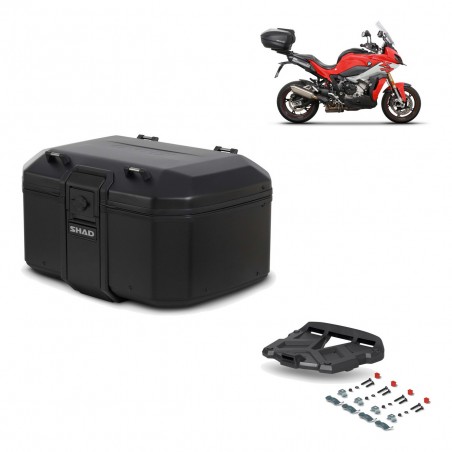 SHAD Baul trasero + parrilla soporte montaje TR55 TERRA PURE BLACK KIT-455675