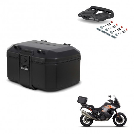 SHAD Baul trasero + soporte montaje parrilla TR55 TERRA PURE BLACK KIT-455689