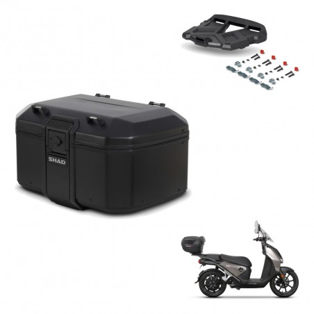 SHAD Baul trasero + soporte montaje parrilla TR55 TERRA PURE BLACK KIT-455691