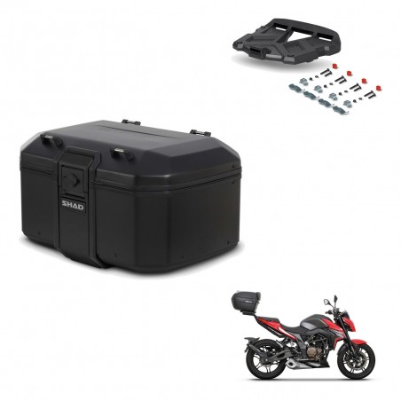 SHAD Baul trasero + soporte montaje parrilla TR55 TERRA PURE BLACK KIT-455697