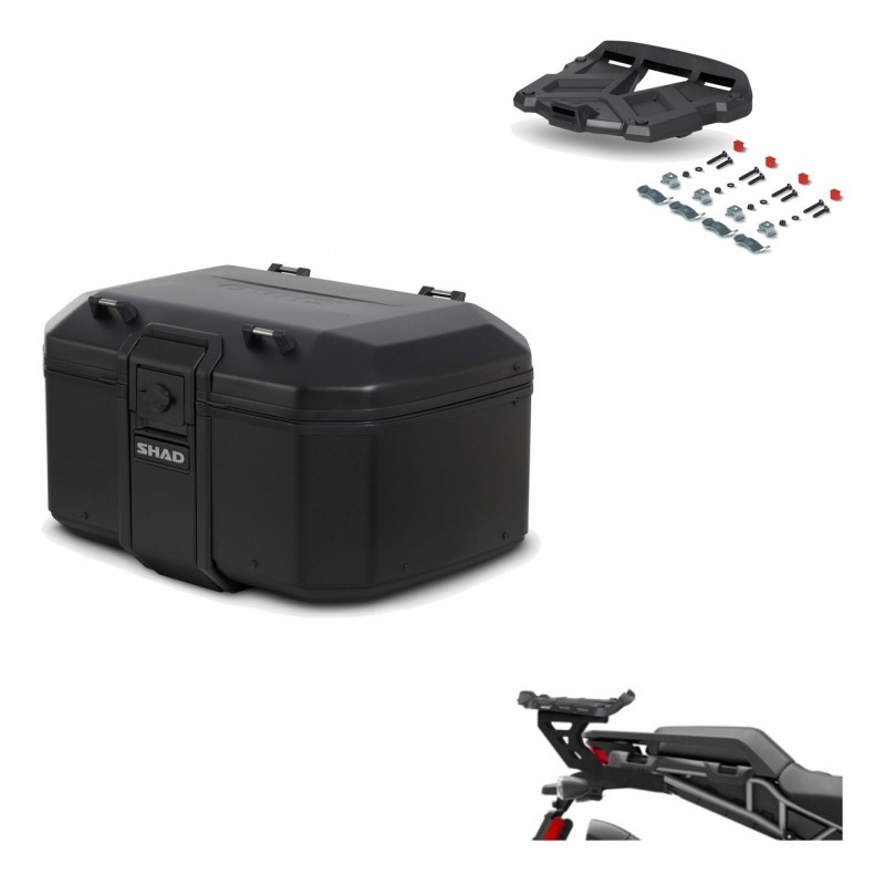 SHAD Baul trasero + soporte montaje parrilla TR55 TERRA PURE BLACK KIT-455705
