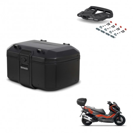 SHAD Baul trasero + soporte montaje parrilla TR55 TERRA PURE BLACK KIT-455711