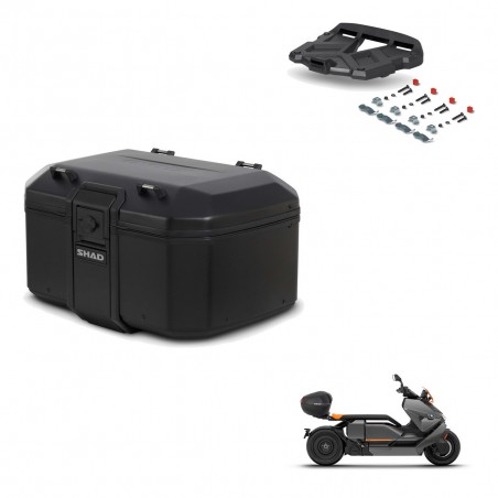 SHAD Baul trasero + soporte montaje parrilla TR55 TERRA PURE BLACK KIT-455725