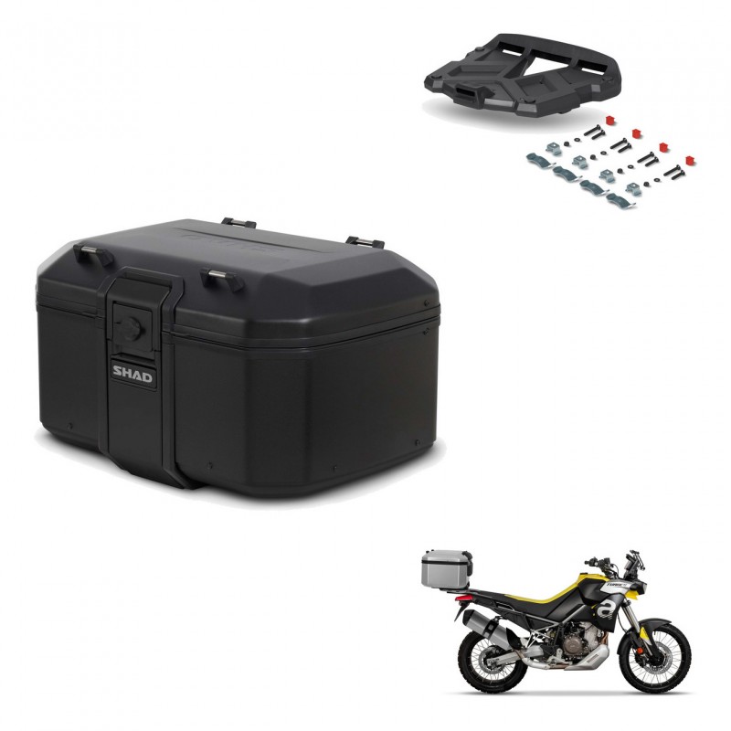 SHAD Rear trunk + mounting bracket grill TR55 TERRA PURE BLACK KIT-455731