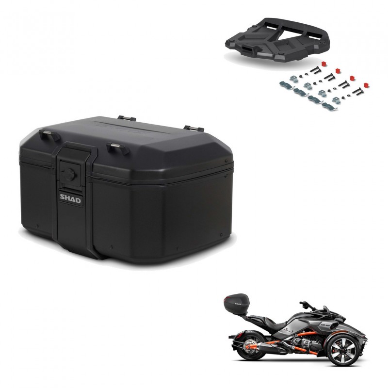 SHAD Rear trunk + mounting bracket grill TR55 TERRA PURE BLACK KIT-455739