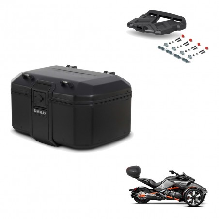 SHAD Baul trasero + soporte montaje parrilla TR55 TERRA PURE BLACK KIT-455739