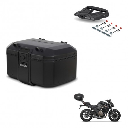 SHAD Baul trasero + soporte montaje parrilla TR55 TERRA PURE BLACK KIT-455743