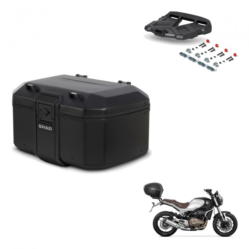 SHAD Baul trasero + soporte montaje parrilla TR55 TERRA PURE BLACK KIT-455745