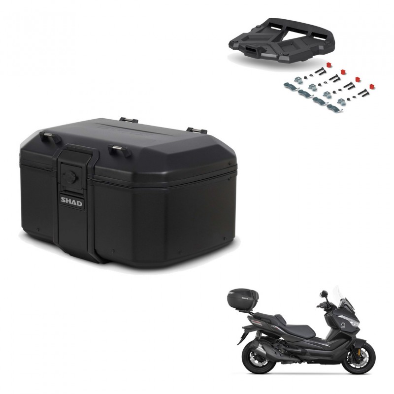 SHAD Rear trunk + mounting bracket grill TR55 TERRA PURE BLACK KIT-455755