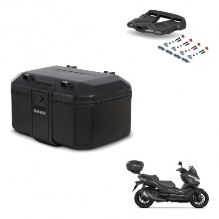 SHAD Baul trasero + soporte montaje parrilla TR55 TERRA PURE BLACK KIT-455755