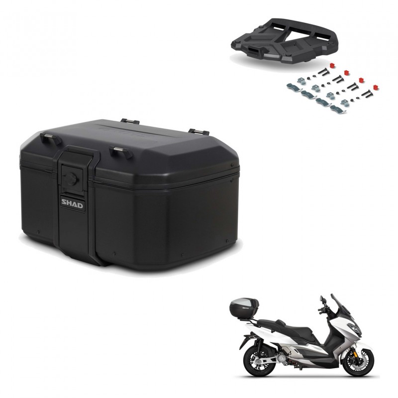 SHAD Rear trunk + mounting bracket grill TR55 TERRA PURE BLACK KIT-455757