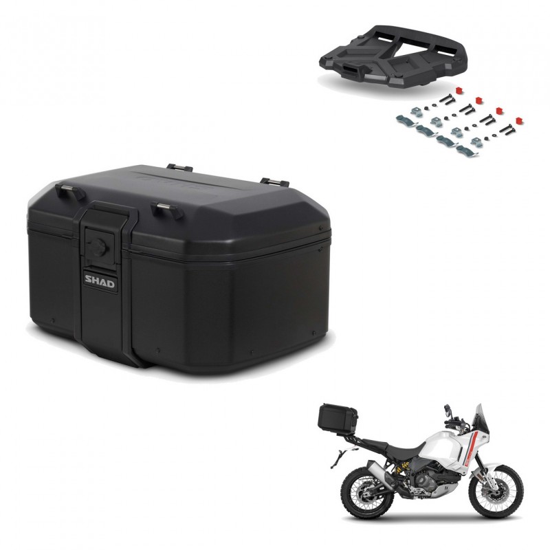 SHAD Rear trunk + mounting bracket grill TR55 TERRA PURE BLACK KIT-455763