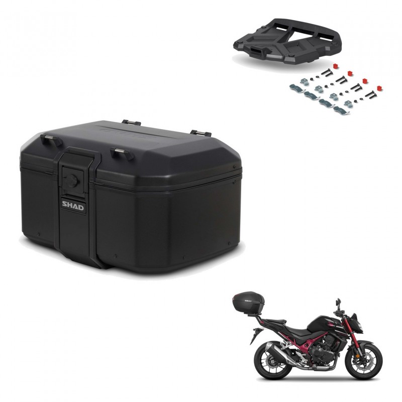 SHAD Rear trunk + mounting bracket grill TR55 TERRA PURE BLACK KIT-455765