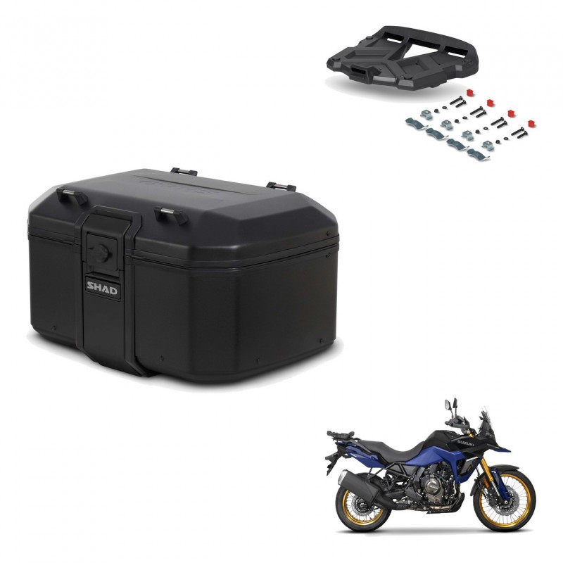 SHAD Rear trunk + mounting bracket grill TR55 TERRA PURE BLACK KIT-455783