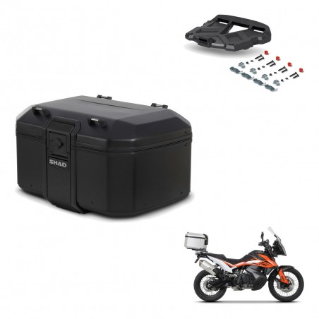 SHAD Baul trasero + soporte montaje parrilla TR55 TERRA PURE BLACK KIT-455785