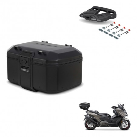 SHAD Rear trunk + mounting bracket grill TR55 TERRA PURE BLACK KIT-455791