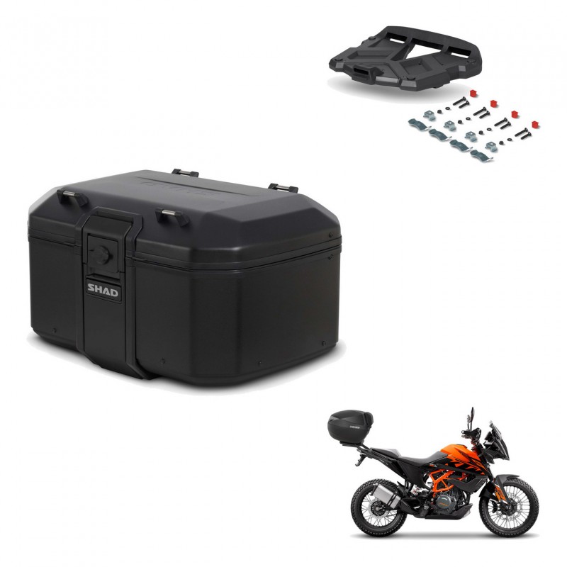 SHAD Rear trunk + mounting bracket grill TR55 TERRA PURE BLACK KIT-455793