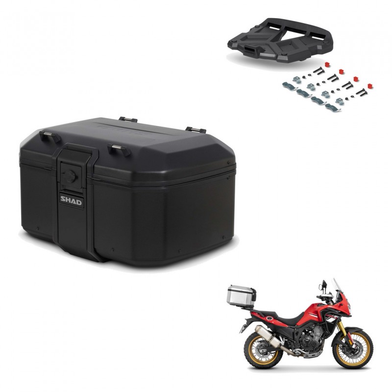 SHAD Rear trunk + mounting bracket grill TR55 TERRA PURE BLACK KIT-455795