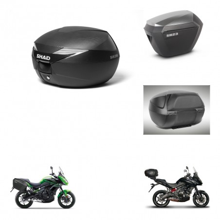 SHAD Maletas sh23 alu + soporte montaje baul SH39 carbon accesorios KIT-458291