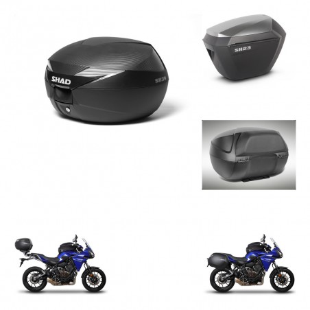 SHAD Maletas sh23 alu + soporte montaje baul SH39 carbon accesorios KIT-458295
