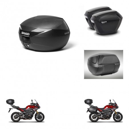 SHAD Maletas sh23 + soporte montaje baul SH39 carbon accesorios KIT-458298