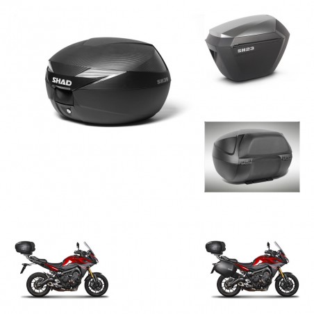 SHAD Maletas sh23 alu + soporte montaje baul SH39 carbon accesorios KIT-458299
