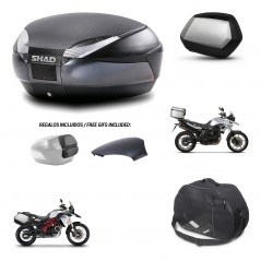 SHAD SH35 PREMIUM suitcases + mounting bracket SH48 trunk backrest cover accessories 49 L KIT-458371
