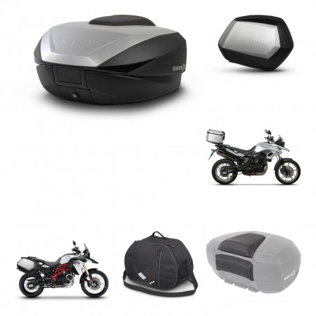 SHAD Maletas SH35 PREMIUM + soporte montaje baul SH59 accesorios 59L KIT-458483