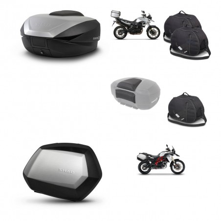 SHAD Maletas SH35 PREMIUM + soporte montaje baul SH59 accesorios 59L KIT-458484
