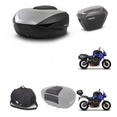 SHAD Maletas sh23 alu + soporte montaje baul SH59 accesorios 59L KIT-458487