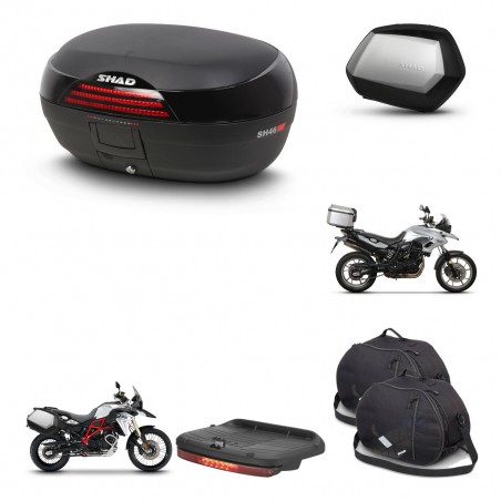 SHAD Maletas SH35 PREMIUM + soporte montaje baul SH46 accesorios 45 L KIT-458518