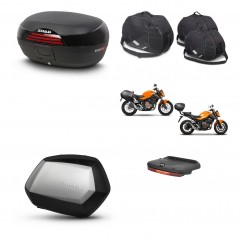 SHAD Maletas SH35 PREMIUM + soporte montaje baul SH46 accesorios 45 L KIT-458524