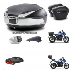 SHAD Suitcases sh23 + mounting bracket trunk SH48 backrest cover accessories KIT-458638
