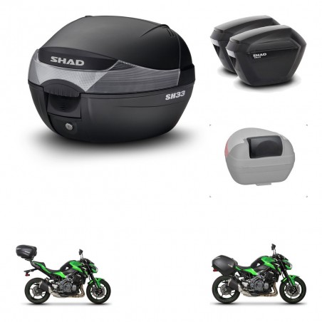 SHAD Maletas sh23 + soporte montaje baul SH33 accesorios KIT-458644