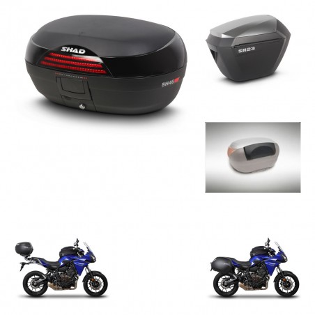SHAD Maletas sh23 alu + soporte montaje baul SH46 accesorios 45 L KIT-458646