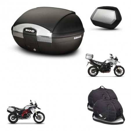 SHAD Maletas SH35 PREMIUM + soporte montaje baul SH45 accesorios KIT-458682
