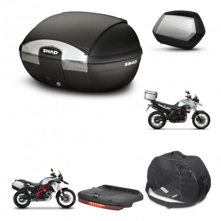 SHAD Maletas SH35 PREMIUM + soporte montaje baul SH45 accesorios KIT-458693