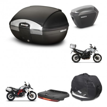 SHAD SH23 alu suitcases + mounting bracket SH45 trunk accessories KIT-458695